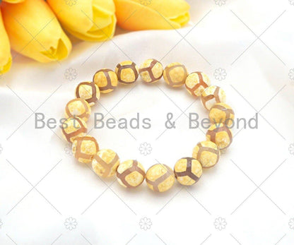 Natural Yellow Tibetan Agate Stretchy Bracelet