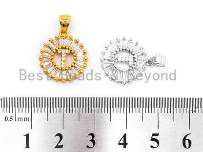 CZ Micro Pave Initial Letter S T Charm/Pendent Beads, sku#z237