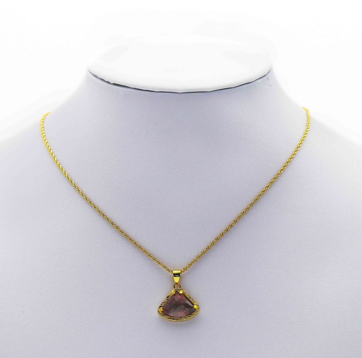 Gemstone Fan shape Charm, Sku#LY10