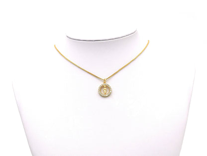 CZ Round Ring with Lady Charm, Sku#JL70
