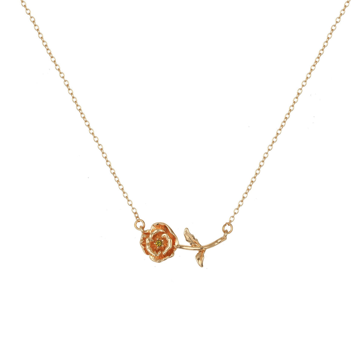 December Birth Flower 3D Pendant Necklace