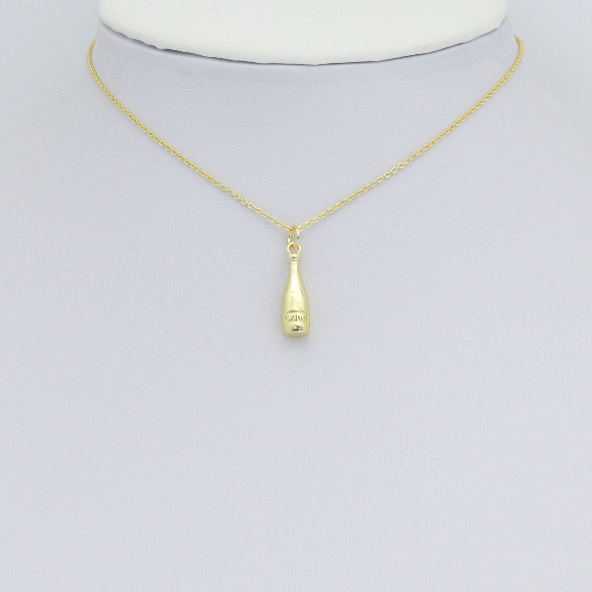 Gold Wine Bottle Charm Pendant, Sku#LK1178