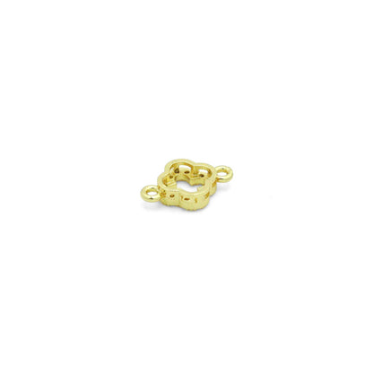 Clear CZ Gold Clover Flower Connecter ,Sku#LD738