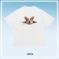 Plus-size Cotton Zip-up Dog-print Casual Summer Couple T-shirts