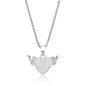 3W1378 - Rhodium 925 Sterling Silver Chain Pendant with AAA Grade CZ