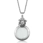3W913 - Rhodium Brass Magnifier pendant with Synthetic Synthetic Glass