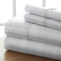 4-Piece Set: Thatch Patterned Hypoallergenic Deep Pocket Sheet Set