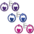 Heart Loop Stud Earrings Set