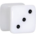 00G White Acrylic Square Dice Saddle Plug