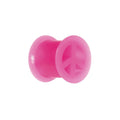 Neon Pink Silicone Peace Sign Tunnel 0G to 14mm