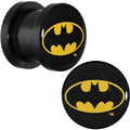 00G Black Acrylic Batman Logo Screw Fit Plug Set