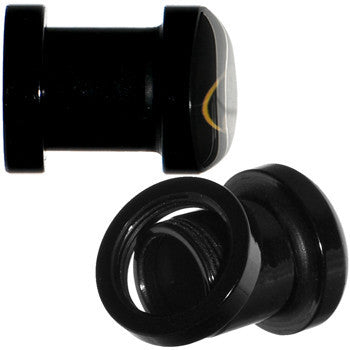2G  Black Acrylic Batman Logo Screw Fit Plug Set