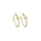 Clear CZ Gold Butterfly Chain Link Hoop Earrings, Sku#LD524