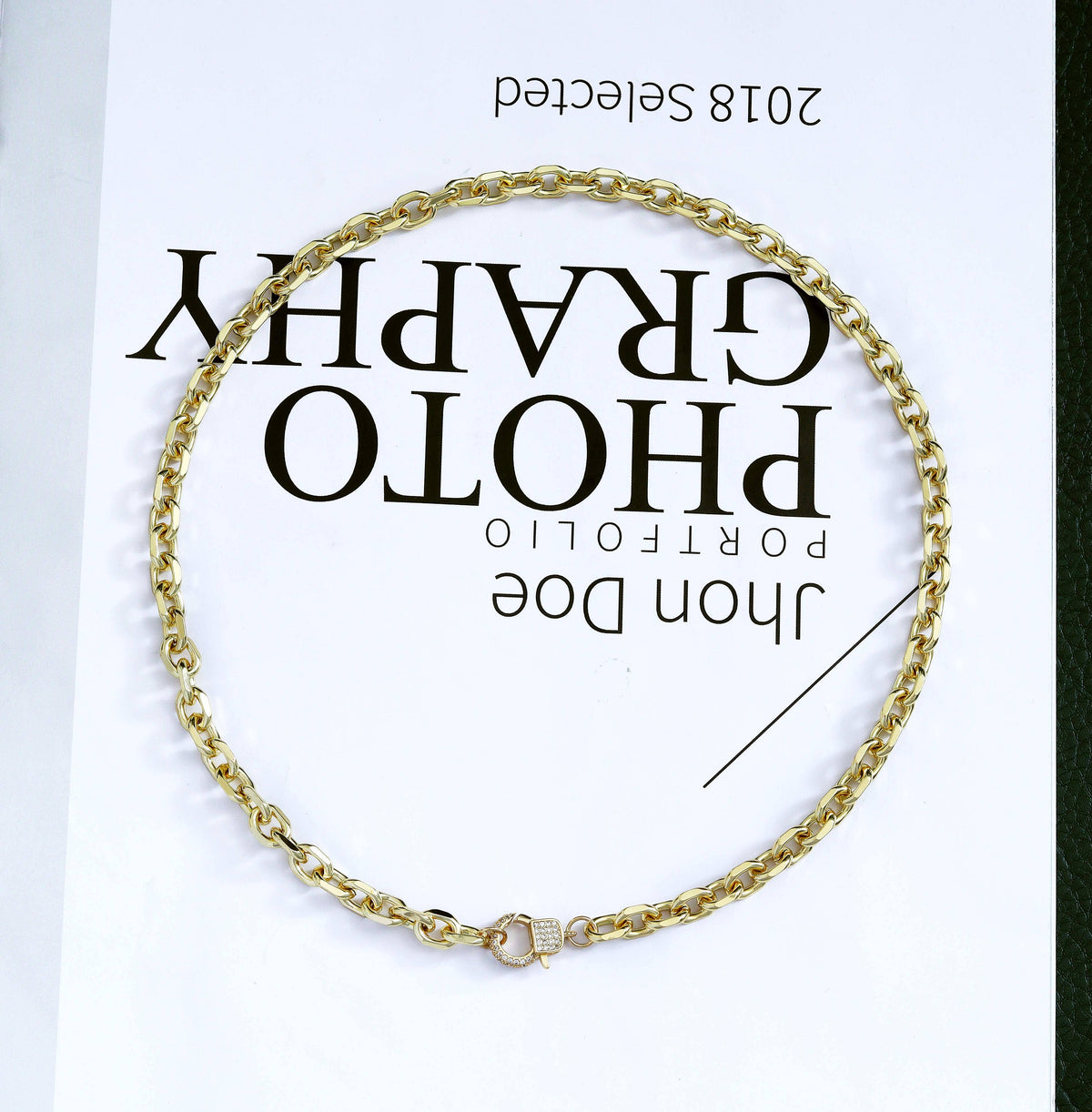 Chunky Square Rolo Chain Necklace, sku#CL11