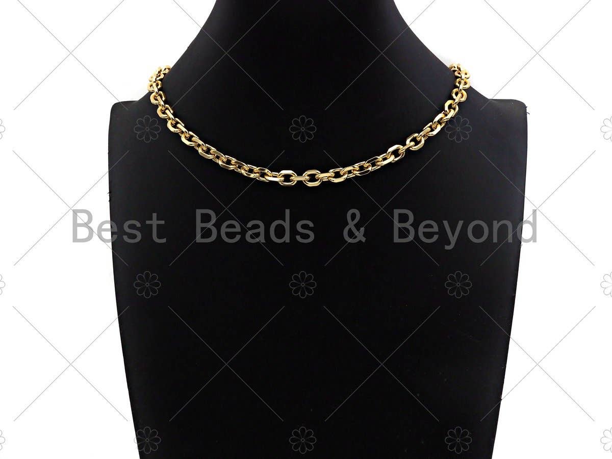 18" Gold Filled Chunky Oval Link Chain Necklace, sku#LD18