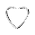 16G Stainless Steel Hollow Heart Daith Dartilage Closure Ring