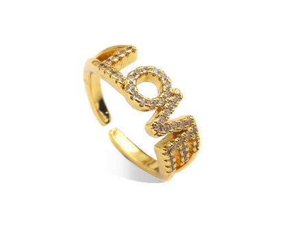 CZ Pave Love Word Ring, LD37