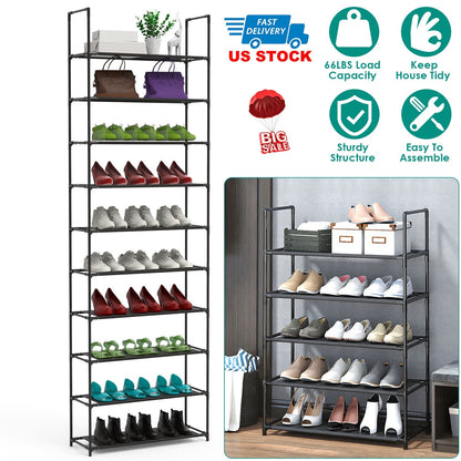 10-Tier Shoe Rack Organizer for Hallways and Closets