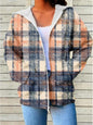 Womens Fashionable Casual Printed Zip-Up Hoodie