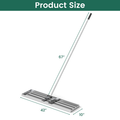 42 x 10 Inch Lawn Leveling Rake with Ergonomic Handle