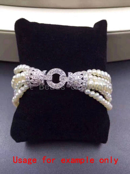 CZ Clear Micro Paved Fold Over Buckle Clasp/Buckle Interlock