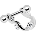 Silver 925 Crystalline Gem floral Swirl Mini Cartilage Shield Earring