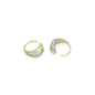 Dual Color Gold Silver Two-tone Dome Earrings, Sku#LK1058
