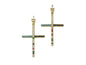 Colorful CZ Cross Pendant, Sku#LK598