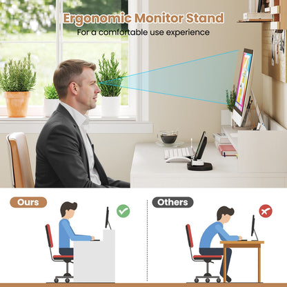 43 Inch Computer Desk with Power Outlets and 2 Bookcases-White