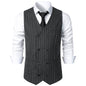 Men's Retro Casual Double Breasted Striped Vest