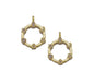 CZ Gold Heart Moon Star Flower On Round Ring Charm, Sku#LK766