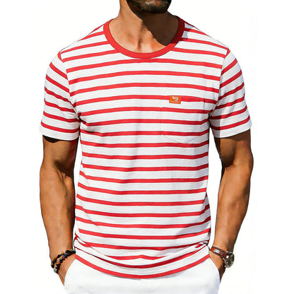 Men's Loose-fit Retro Simple Casual Crew-neck Short-sleeve T-shirt