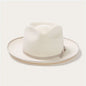 Olive Green Rolled-brim Straw Hat With Bow For Sun Protection Artistic Style For Men And Women