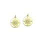 Gold Flower On Round Coin Charm Pendant,Sku#LX864
