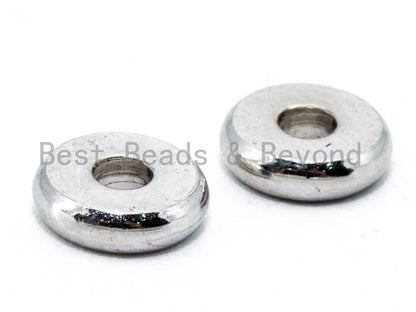 20pcs Rondelle Donuts Space Bead, 6mm/8mm/10mm Brass based, 24K Gold Silver Gunmetal Plated, Smooth finish,High quality,  SKU#C53