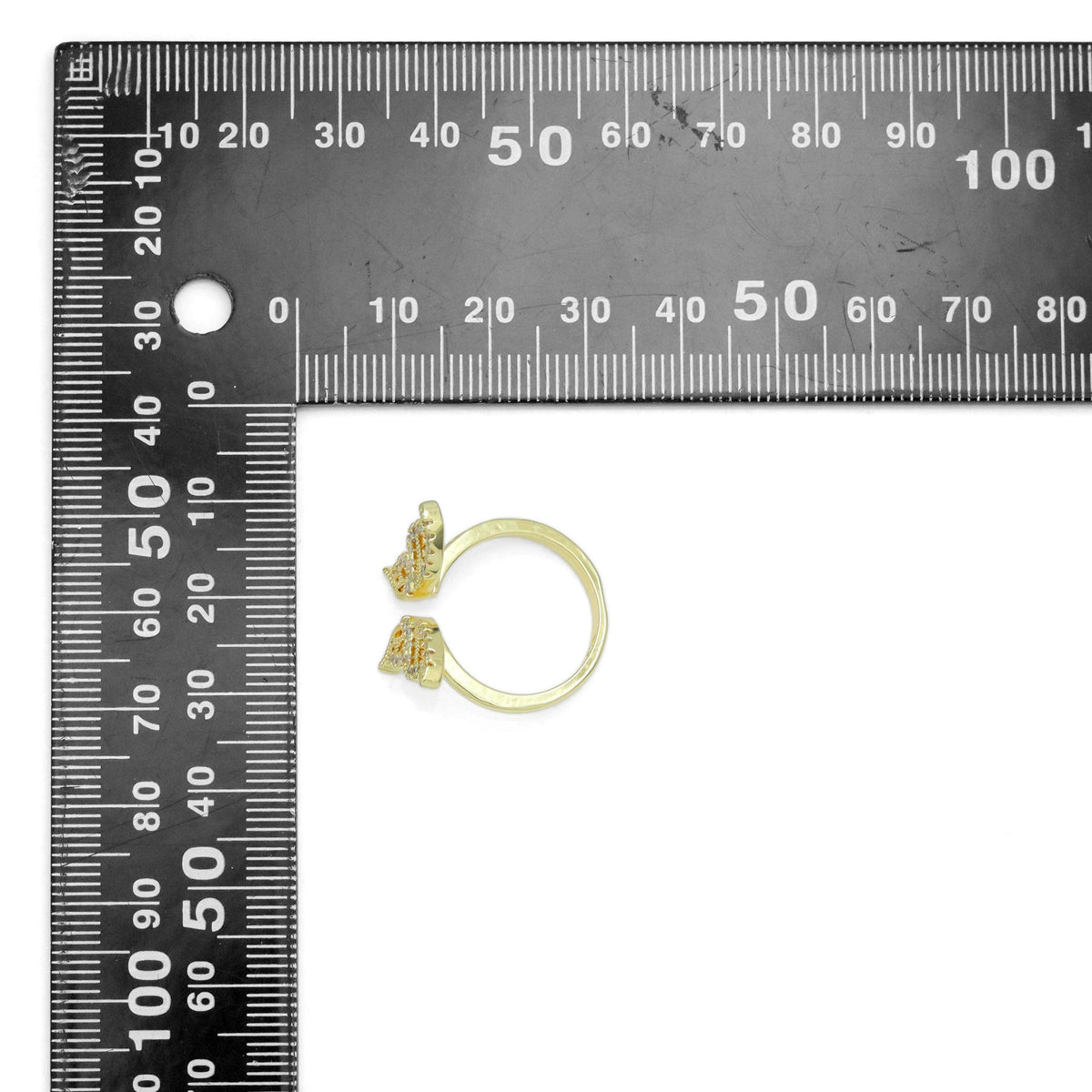 CZ Butterfly Statement Adjustable Ring, Sku#LD608