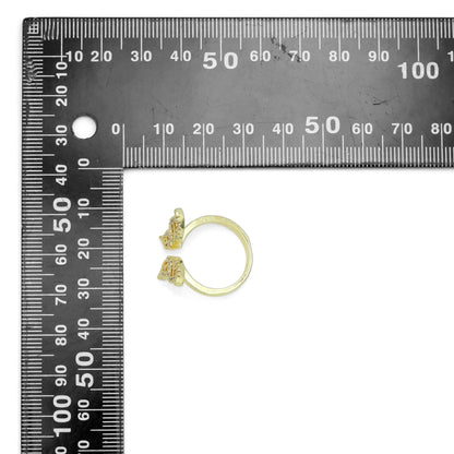 CZ Butterfly Statement Adjustable Ring, Sku#LD608
