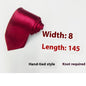 8cm Black Hand-tied Plain Suit Tie