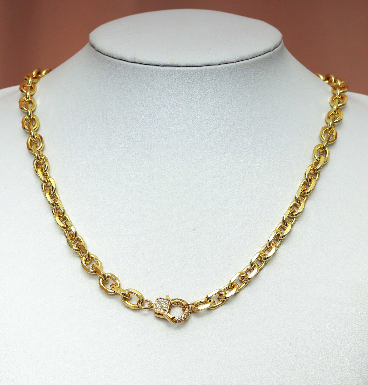Chunky Square Rolo Chain Necklace, sku#CL11