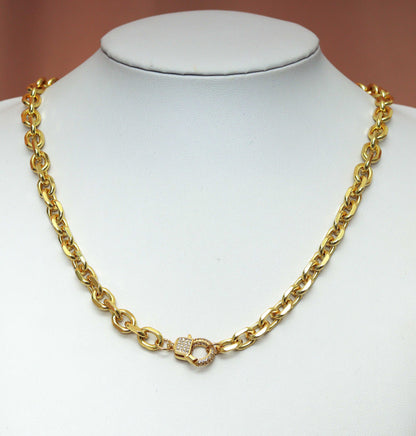 Chunky Square Rolo Chain Necklace, sku#CL11