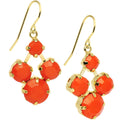 Orange Neon Stone Gold Tone Sunshine Chandelier Earrings
