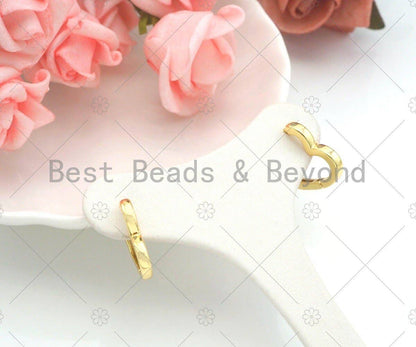 Gold Heart Shape Huggie Earring, Sku#LD59