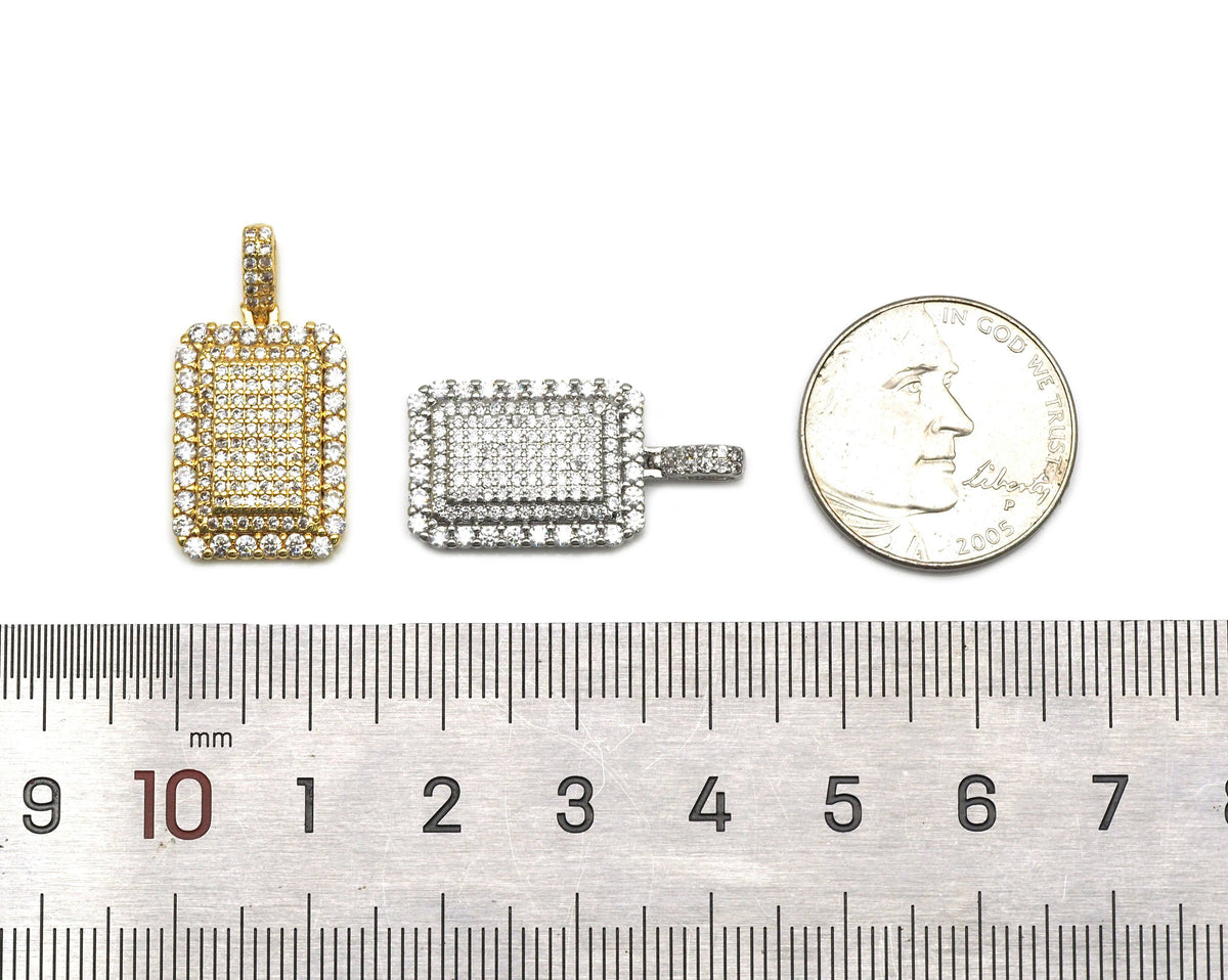CZ Rectangle Charm, Sku#JL86