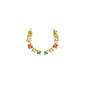 Gold Colorful CZ Arc-shaped moon Stud Earrings, Sku#LD538