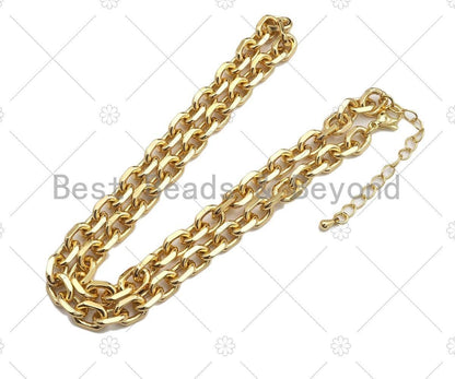 18" Gold Filled Chunky Oval Link Chain Necklace, sku#LD18