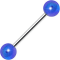 Blue Metallic Acrylic Barbell Tongue Ring