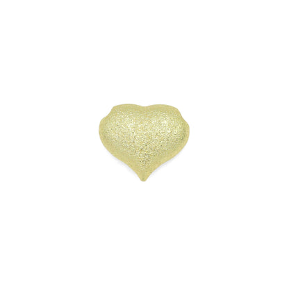 Sparkly Gold Puffy Heart Shape Charm Pendant, Sku#LD644