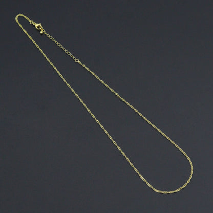 18K Gold Finished Gold Singapore Chain Necklace, sku#JD05