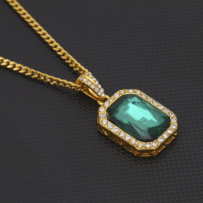 Hip-Hop Mini Diamond Pendant Necklace