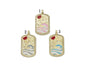 Enamel Sun Rising over the Sea Ocean Waves Tag Charm, Sku#JL146
